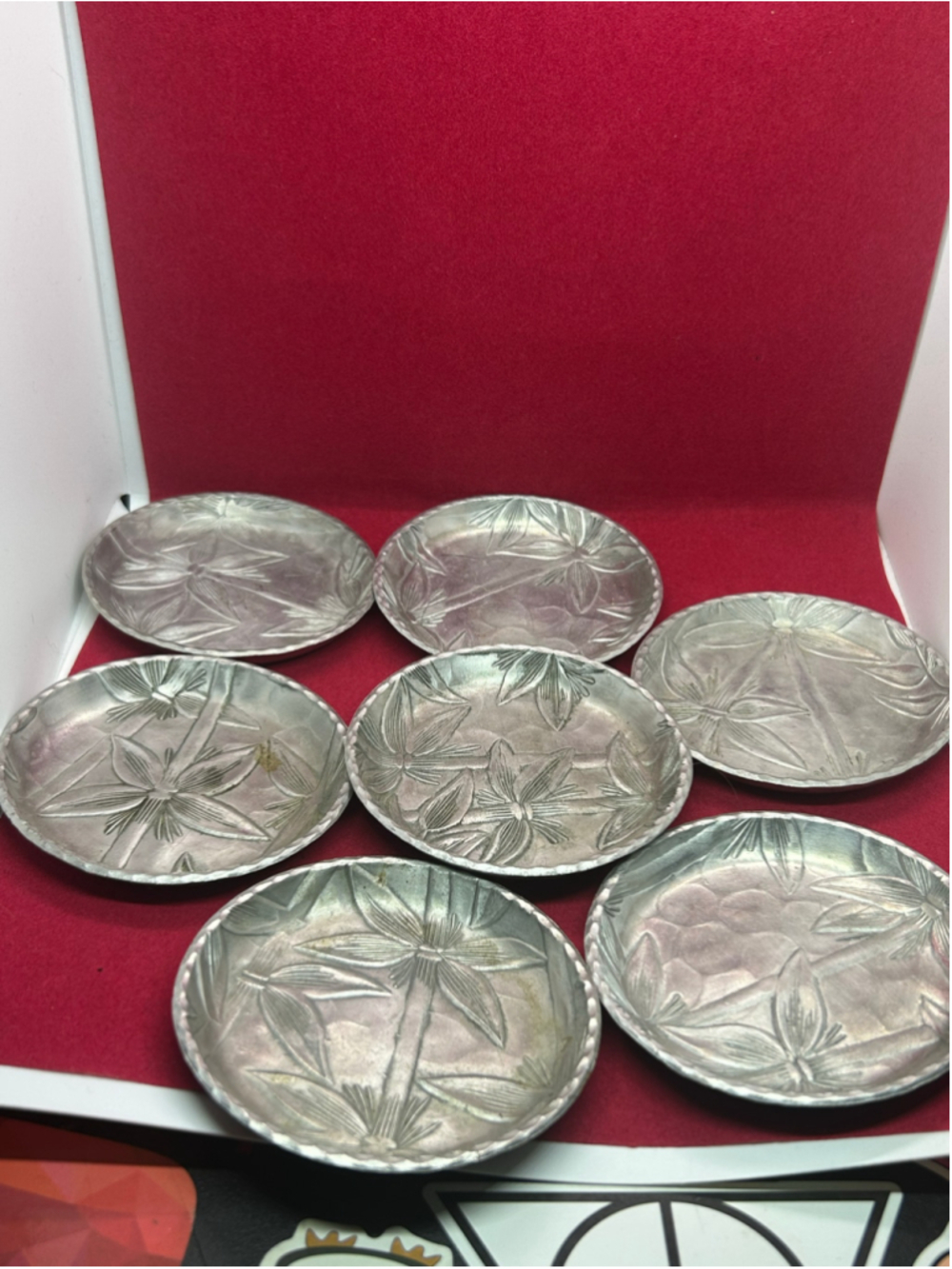 Everlast Forged Aluminum Floral Coaster Set, One Size, Silver